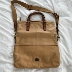 Fossil Leather Tote and Crossbody Bag